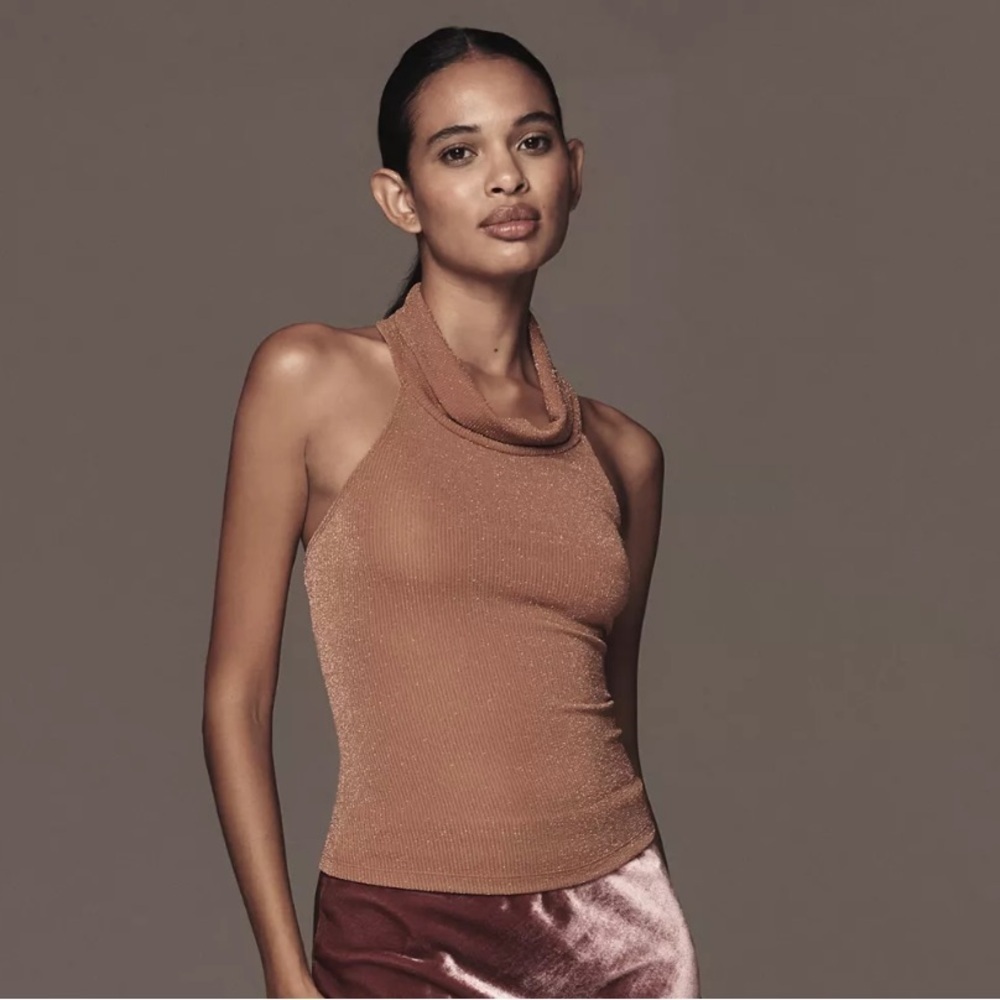 NWT ✨ Anthropologie Pilcro Halter Cowl-Neck Tank Top